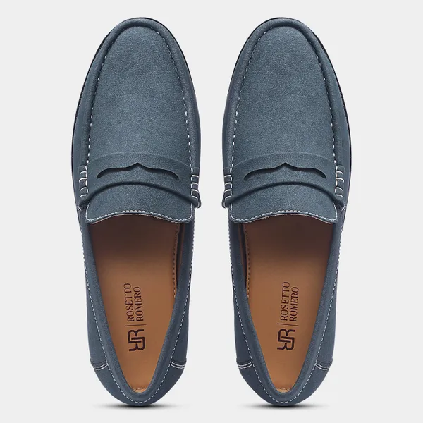 Rosetto_Romero_Charls_Suede_Loafers_Blue_For_Men