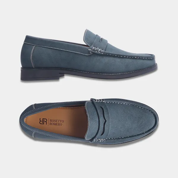 Rosetto_Romero_Charls_Suede_Loafers_Blue_For_Men