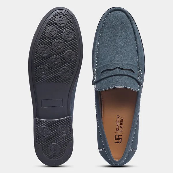 Rosetto_Romero_Charls_Suede_Loafers_Blue_For_Men