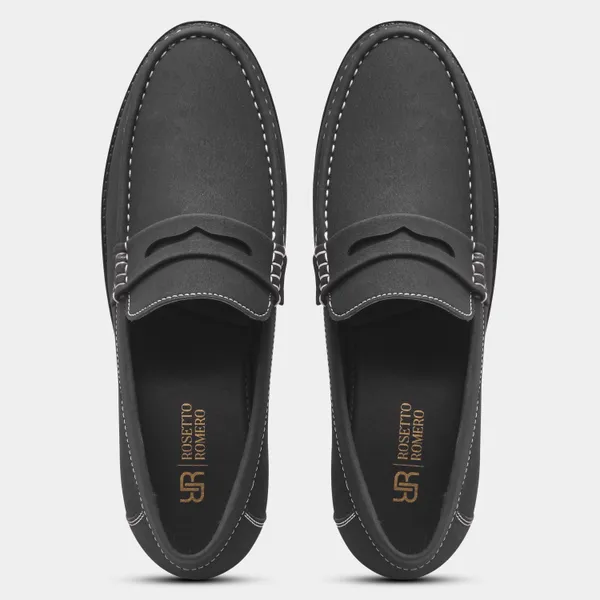 Rosetto_Romero_Charls_Suede_Loafers_Black_For_Men