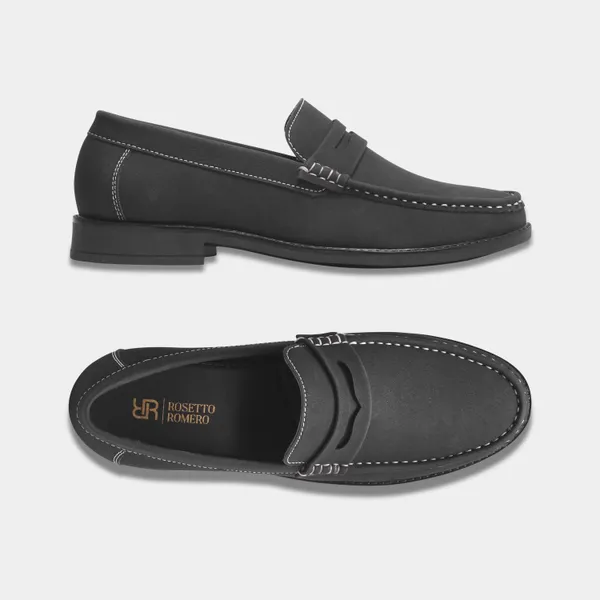 Rosetto_Romero_Charls_Suede_Loafers_Black_For_Men