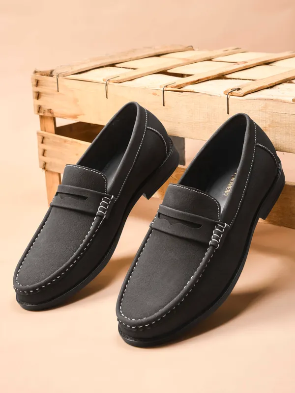 Rosetto_Romero_Charls_Suede_Loafers_Black_For_Men
