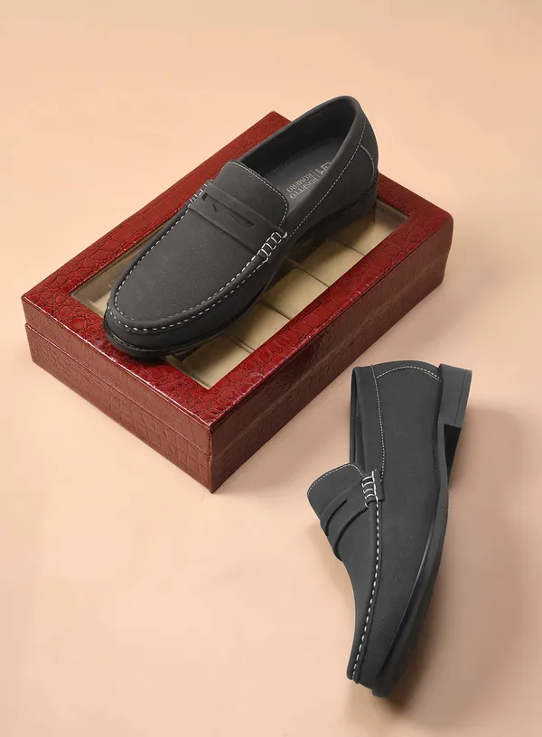 Rosetto_Romero_Charls_Suede_Loafers_Black_For_Men