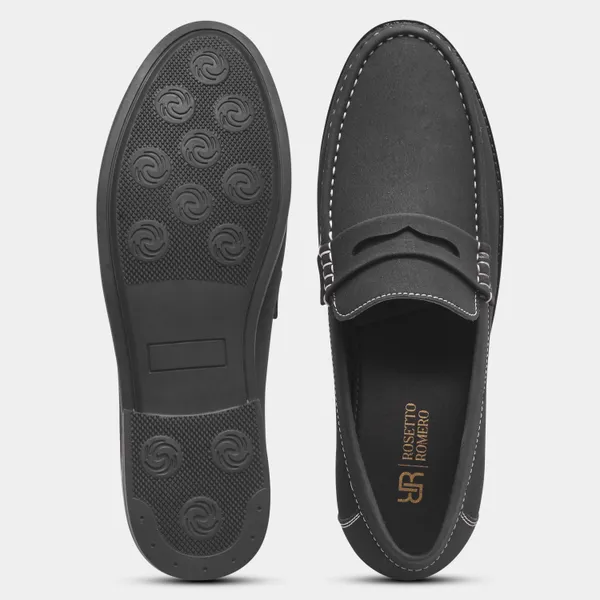 Rosetto_Romero_Charls_Suede_Loafers_Black_For_Men