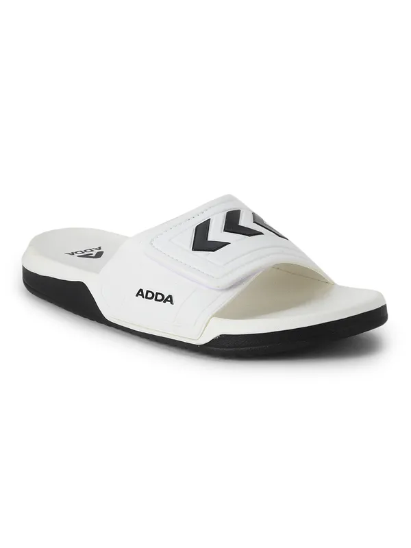 White_Lightweight_Trendy_Design_EVA_Colour-Block_Slide_For_Men