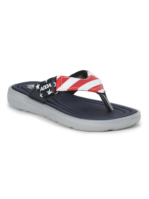 Navy_&_Light_Grey_Lightweight_Trendy_Design_EVA_Stripes_Thong_Flip-Flop_For_Women