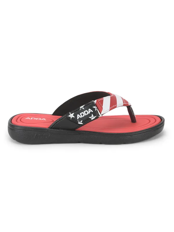 Red_&_Black_Lightweight_Trendy_Design_EVA_Stripes_Thong_Flip-Flop_For_Women