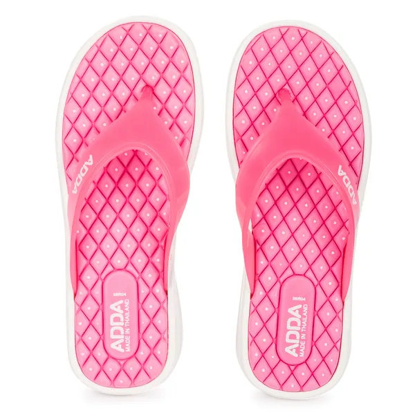 Pink_&_White_Lightweight_Trendy_Design_EVA_Solid_Thong_Flip-Flop_For_Women