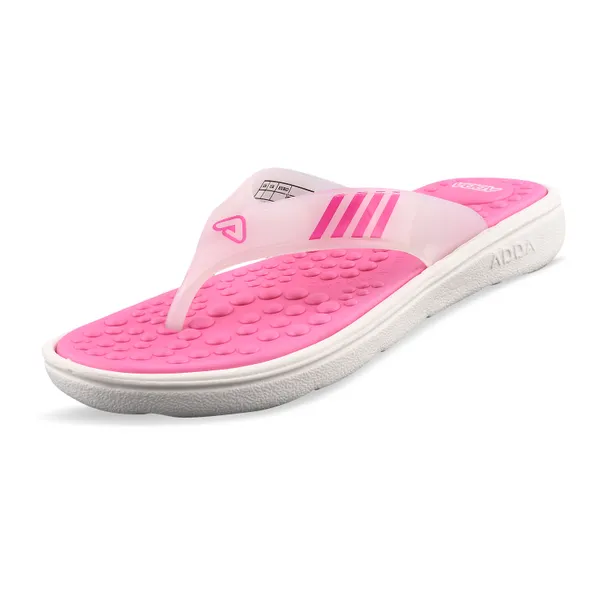 Pink_&_White_Lightweight_Trendy_Design_EVA_Solid_Thong_Flip-Flop_For_Women