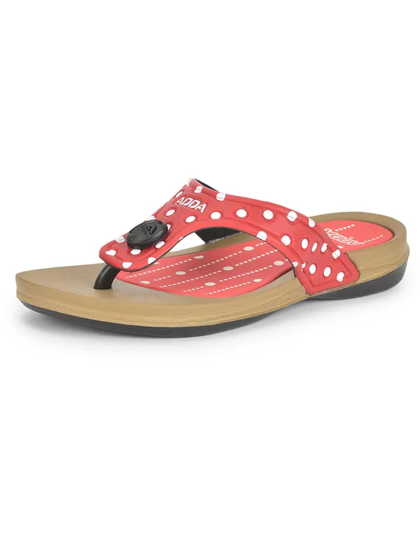 Beige_&_Red_Lightweight_Trendy_Design_EVA_Polka-Dot_Thong_Flip-Flop_For_Women