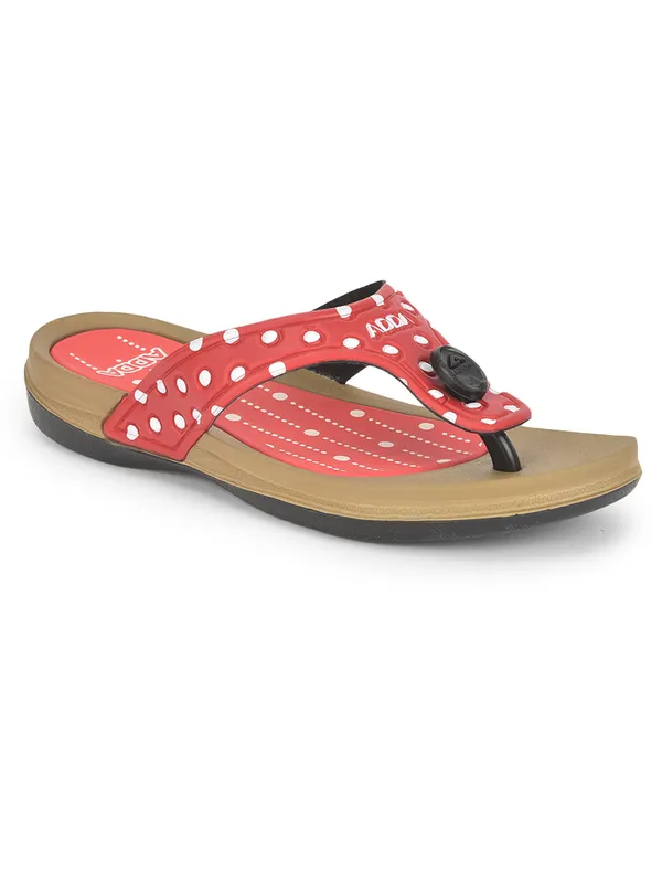 Beige_&_Red_Lightweight_Trendy_Design_EVA_Polka-Dot_Thong_Flip-Flop_For_Women
