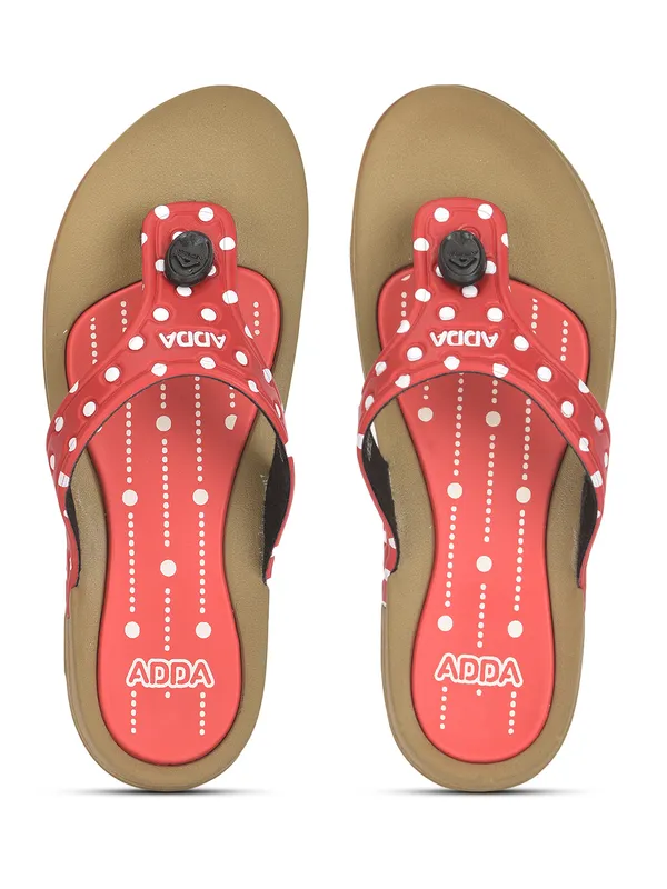 Beige_&_Red_Lightweight_Trendy_Design_EVA_Polka-Dot_Thong_Flip-Flop_For_Women