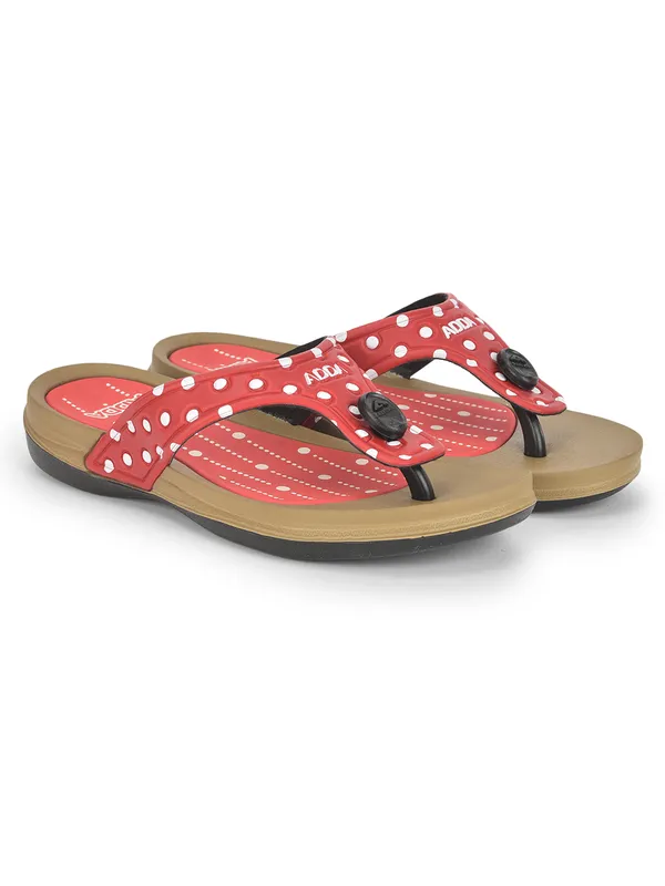 Beige_&_Red_Lightweight_Trendy_Design_EVA_Polka-Dot_Thong_Flip-Flop_For_Women