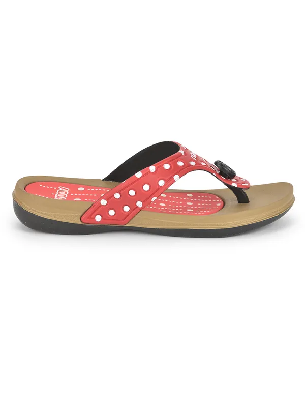 Beige_&_Red_Lightweight_Trendy_Design_EVA_Polka-Dot_Thong_Flip-Flop_For_Women