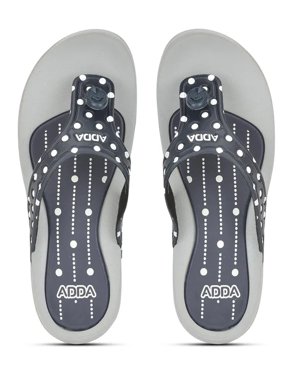 Grey_&_Navy_Lightweight_Trendy_Design_EVA_Polka-Dot_Thong_Flip-Flop_For_Women