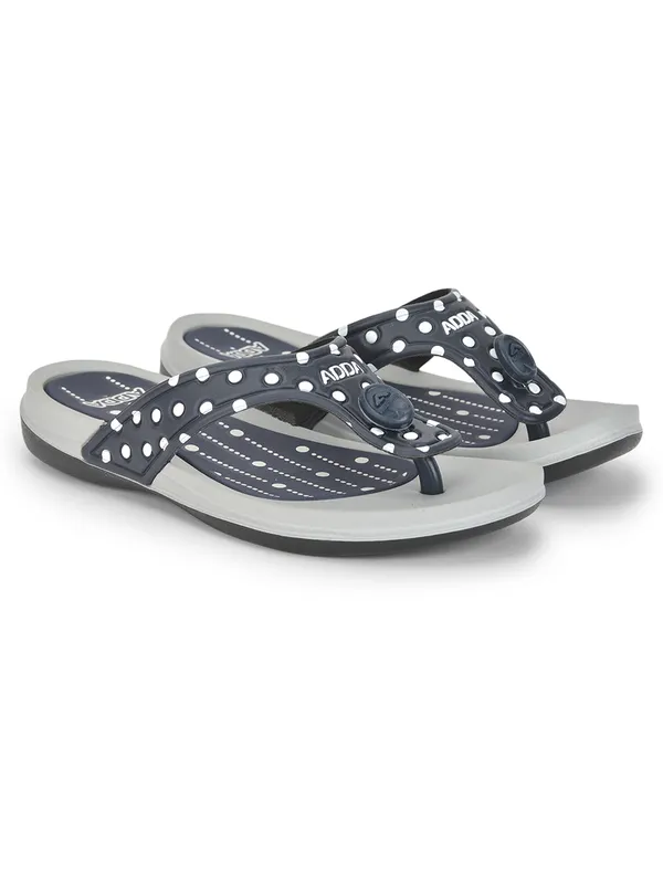 Grey_&_Navy_Lightweight_Trendy_Design_EVA_Polka-Dot_Thong_Flip-Flop_For_Women