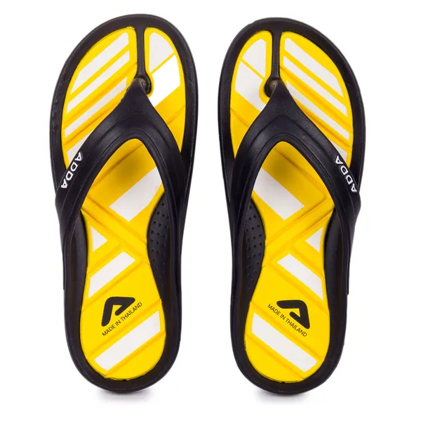 Navy_&_Yellow_Lightweight_Trendy_Design_EVA_Colour-Block_Thong_Flip-Flop_For_Men