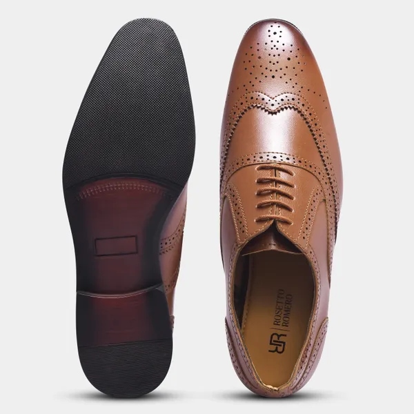 Rosetto_Romero_Alpha_Refined_Craftsmanship_Tan_Lace-Up_Brogue_Shoes_For_Men