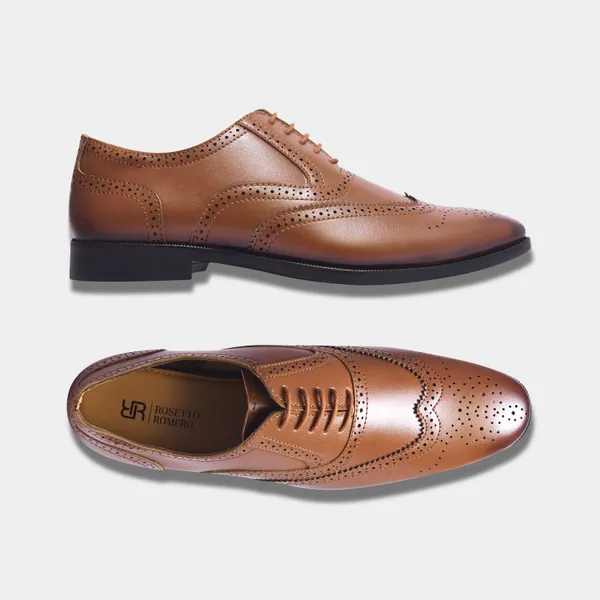 Rosetto_Romero_Alpha_Refined_Craftsmanship_Tan_Lace-Up_Brogue_Shoes_For_Men