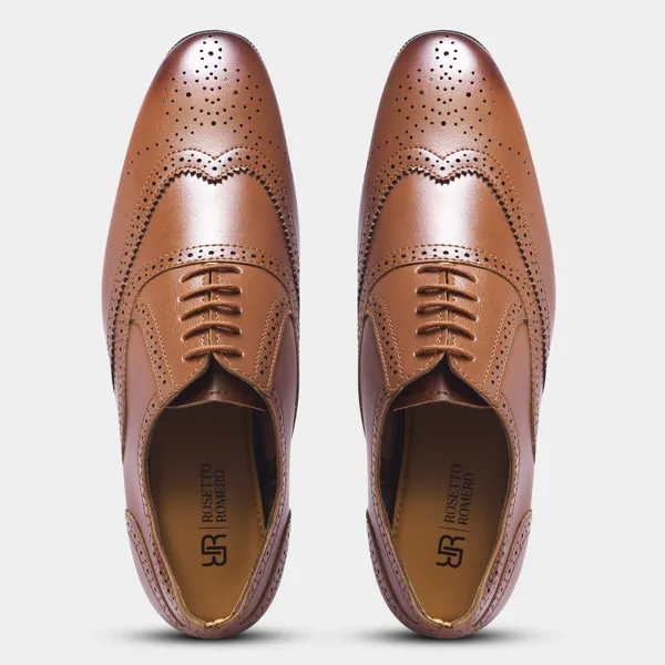 Rosetto_Romero_Alpha_Refined_Craftsmanship_Tan_Lace-Up_Brogue_Shoes_For_Men