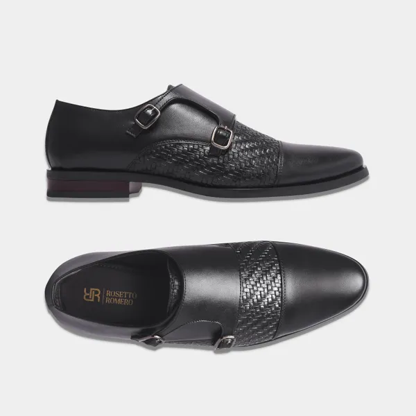 Rosetto_Romero_Steel_Polished_&_Black_Bold_Double_Monk_Strap_For