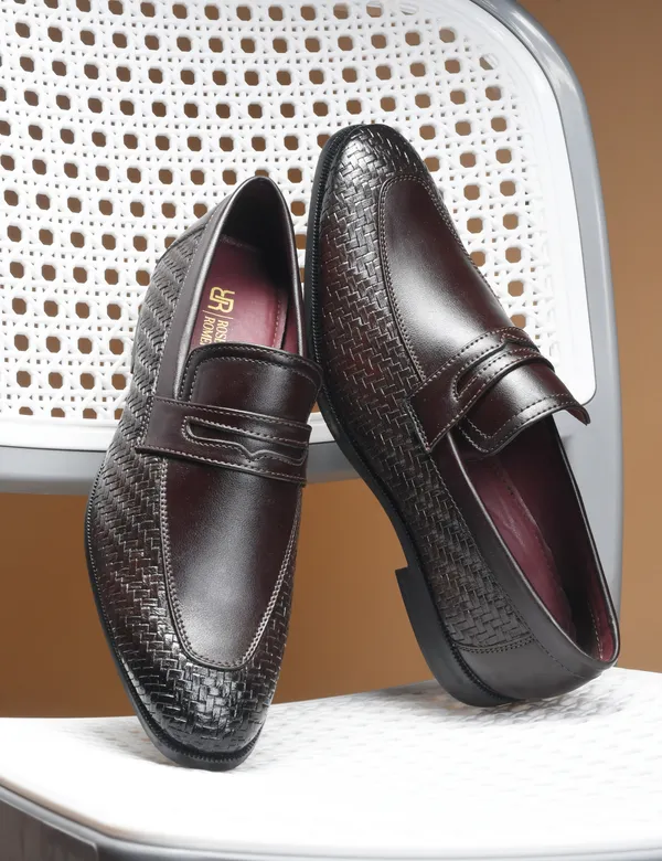 Rosetto_Romero_Vanguard_Premium_Woven_Brown_Penny_Loafers_For_Men