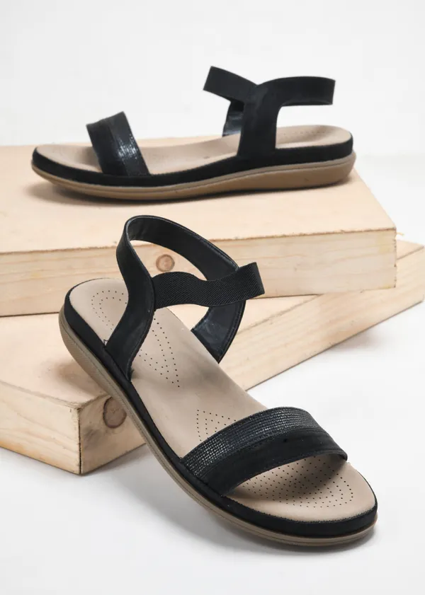 Peek_Pure_Black_High-Quality_Women_Sandal