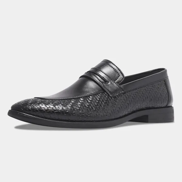 Rosetto_Romero_Vanguard_Premium_Woven_Black_Penny_Loafers_For_Men