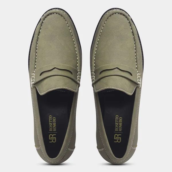 Rosetto_Romero_Charls_Suede_Loafers_Green_For_Men