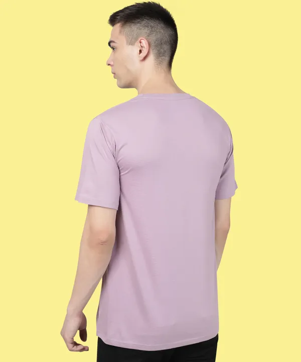 Purple_Cotton_Blend_Solid_T-Shirt_For_Men