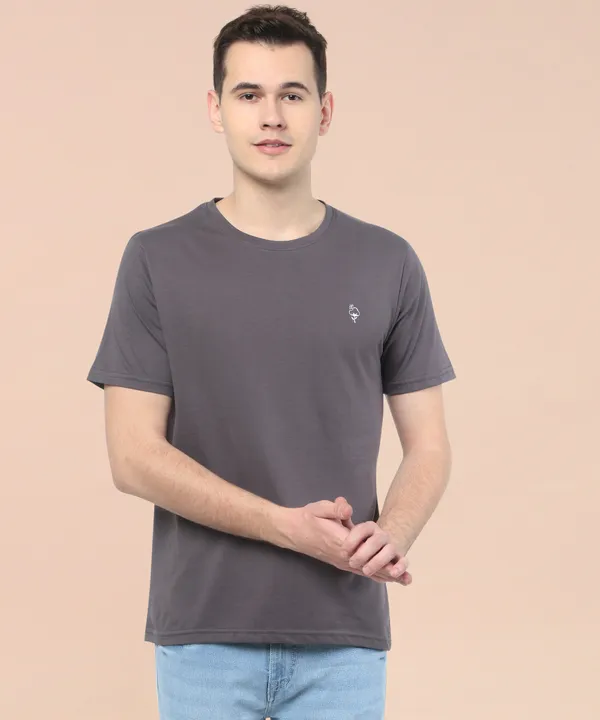 Grey_Cotton_Blend_Solid_T-Shirt_For_Men