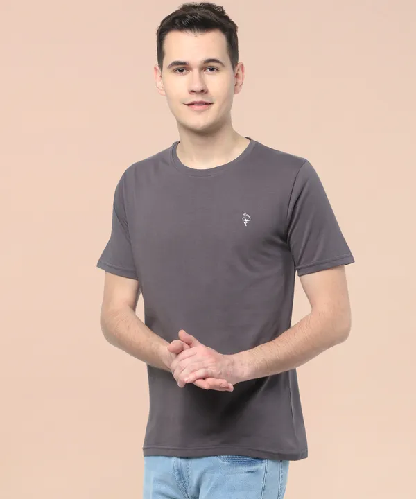 Grey_Cotton_Blend_Solid_T-Shirt_For_Men