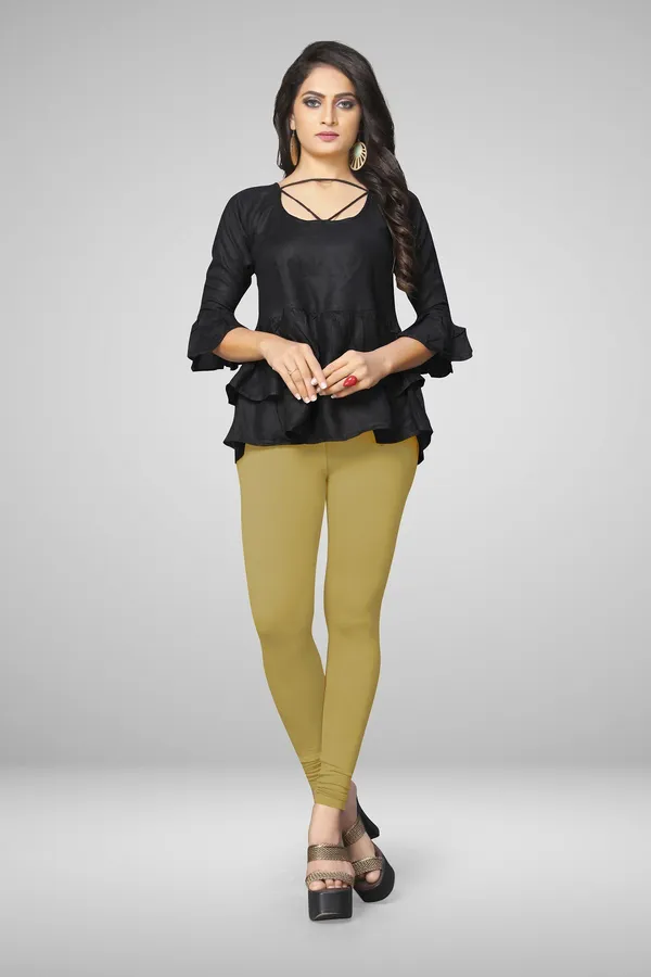 Brown_Cotton_Blend_Solid_Legging_For_Women