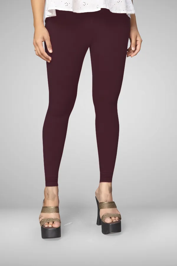Maroon_Cotton_Blend_Solid_Legging_For_Women