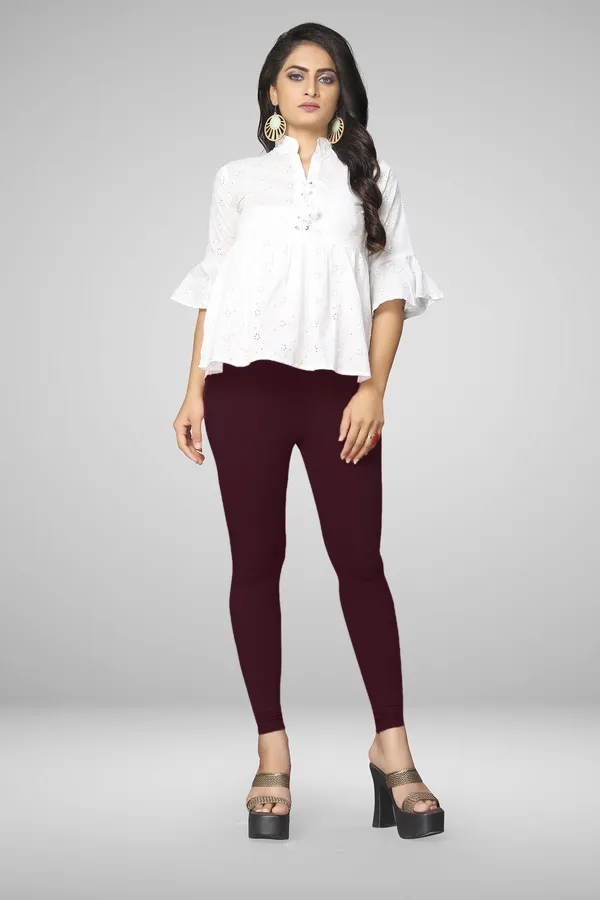 Maroon_Cotton_Blend_Solid_Legging_For_Women