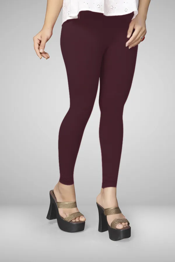 Maroon_Cotton_Blend_Solid_Legging_For_Women