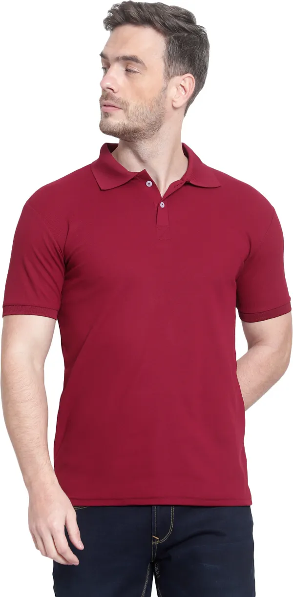 Maroon_Poly_Cotton_Solid_T-Shirt_For_Men