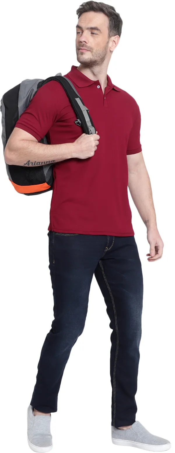 Maroon_Poly_Cotton_Solid_T-Shirt_For_Men