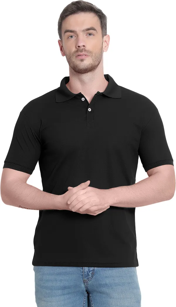 Black_Poly_Cotton_Solid_T-Shirt_For_Men