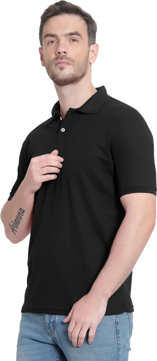 Black_Poly_Cotton_Solid_T-Shirt_For_Men