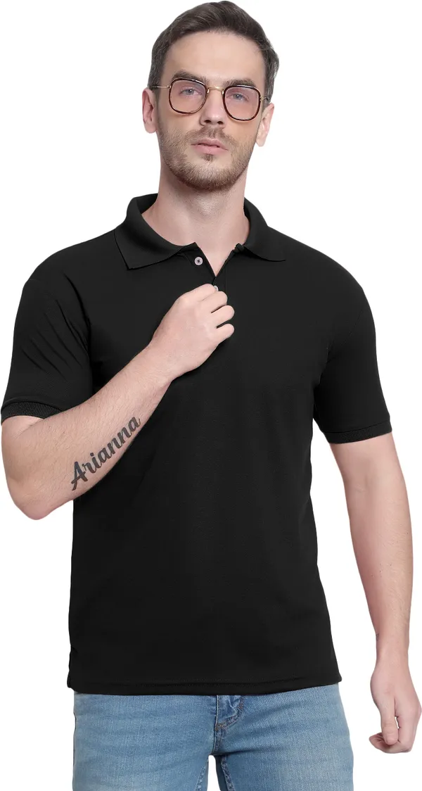 Black_Poly_Cotton_Solid_T-Shirt_For_Men