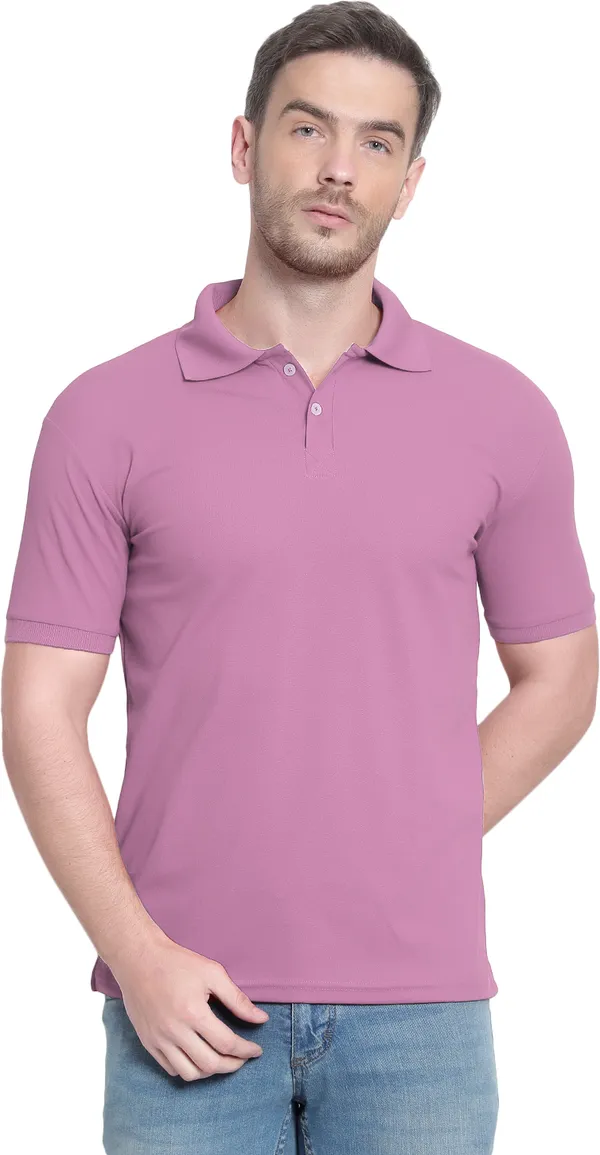 Pink_Poly_Cotton_Solid_T-Shirt_For_Men