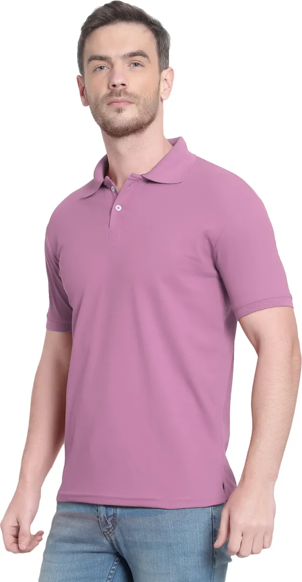 Pink_Poly_Cotton_Solid_T-Shirt_For_Men