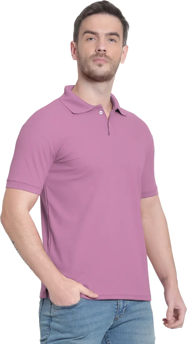 Pink_Poly_Cotton_Solid_T-Shirt_For_Men