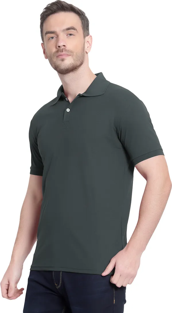 Dark_Green_Poly_Cotton_Solid_T-Shirt_For_Men