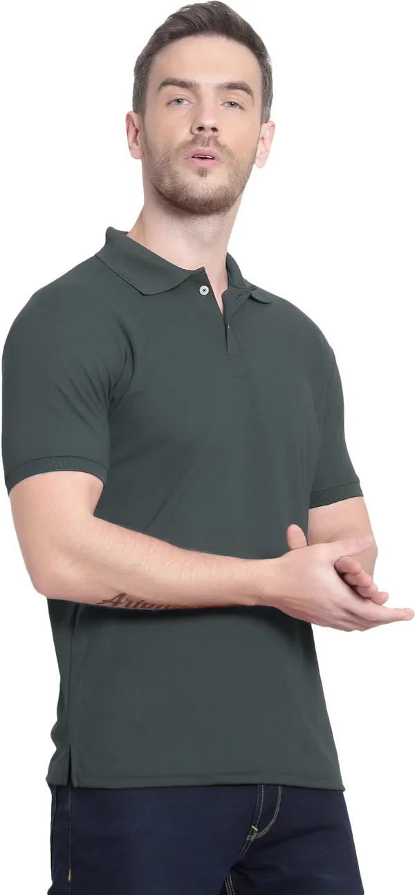 Dark_Green_Poly_Cotton_Solid_T-Shirt_For_Men