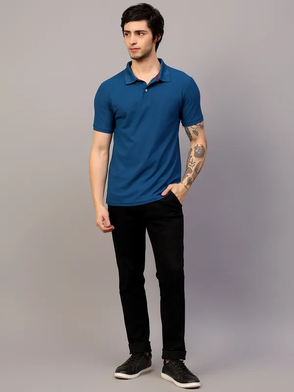 Navy_Blue_Poly_Cotton_Solid_T-Shirt_For_Men