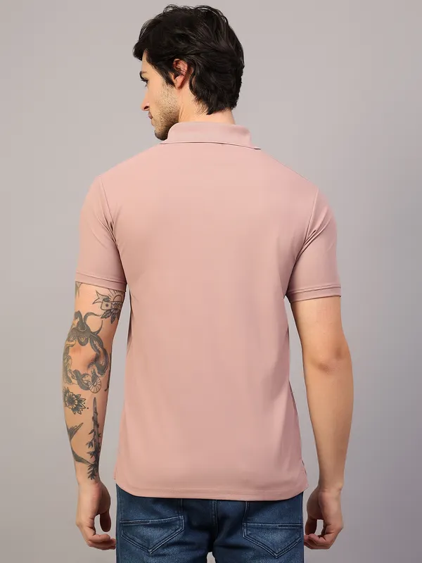 Pink_Poly_Cotton_Solid_T-Shirt_For_Men