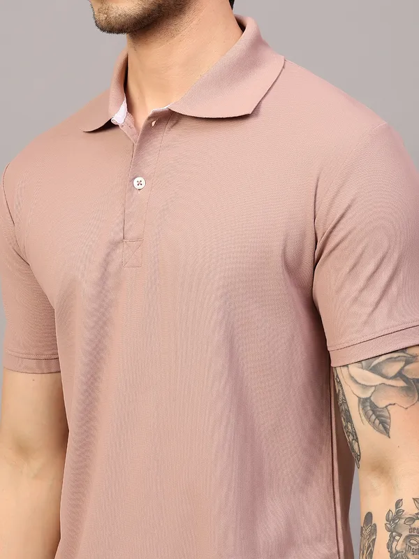 Pink_Poly_Cotton_Solid_T-Shirt_For_Men