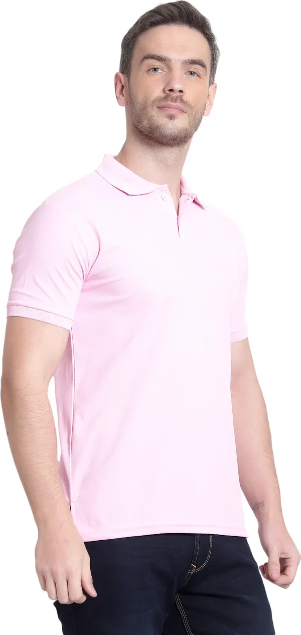 Pink_Poly_Cotton_Solid_T-Shirt_For_Men